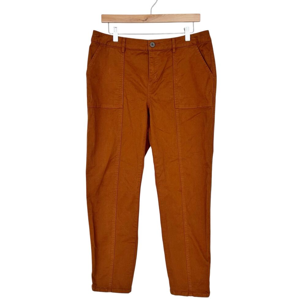 Garnet Hill Brown Organic Cotton Chino Pants Sz 10